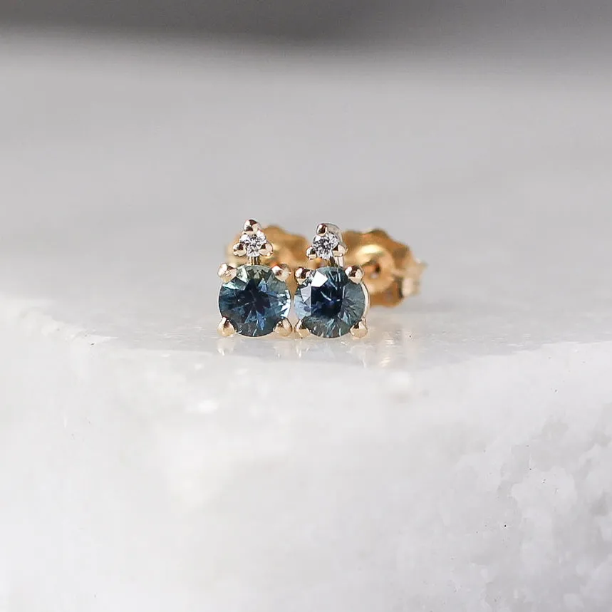 Montana Sapphire Cluster Studs - made to order