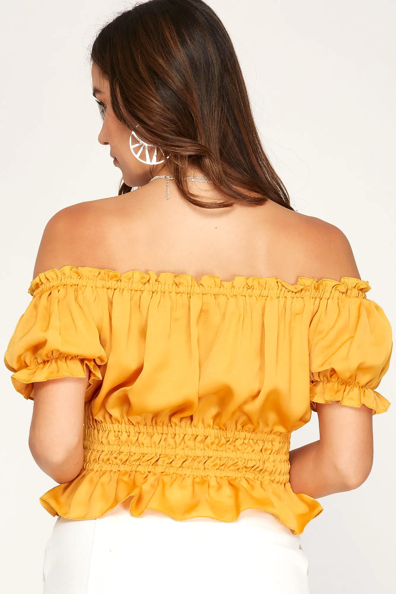 Off The Shoulder Satin Top