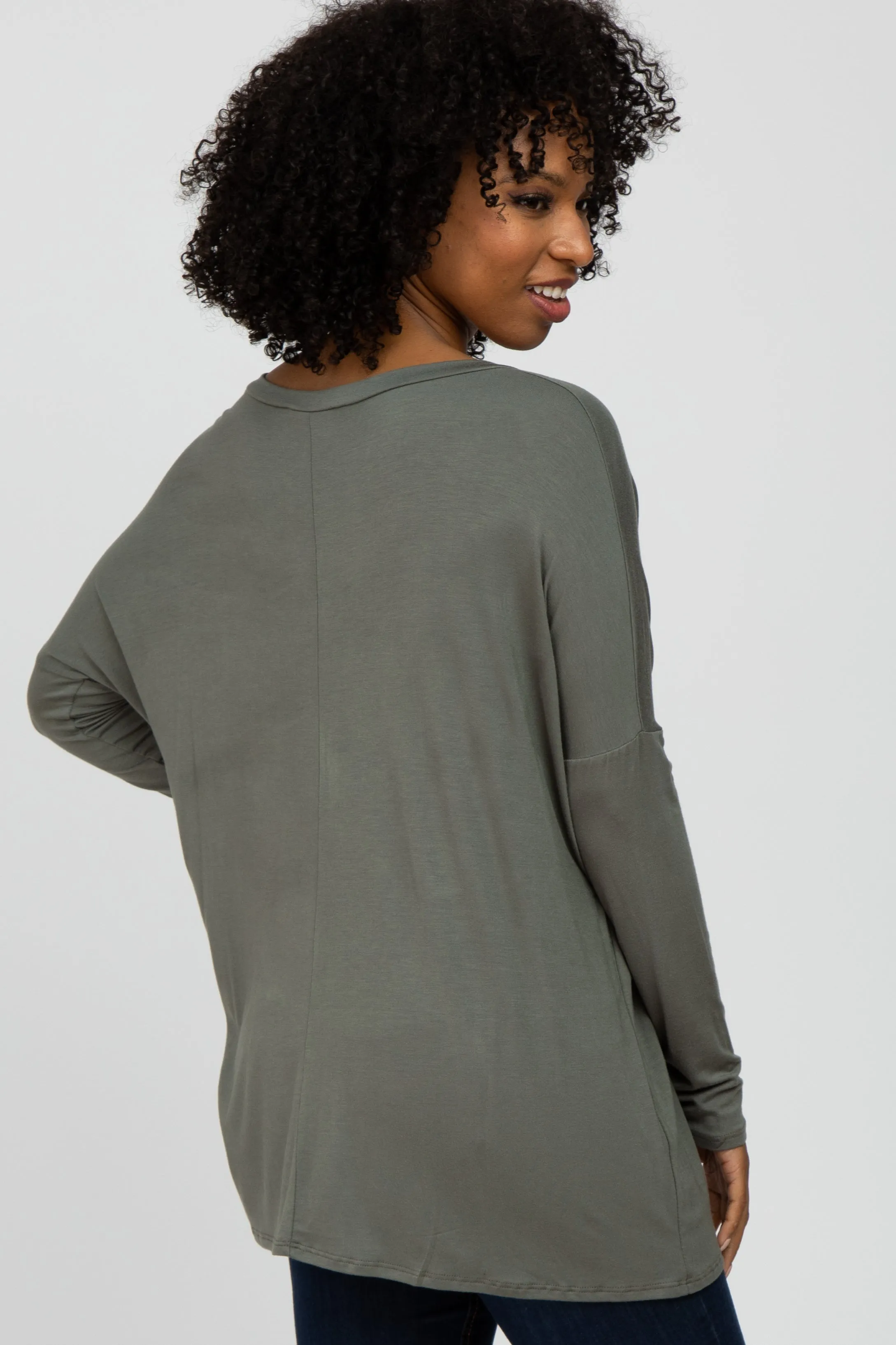 Olive V-Neck Top