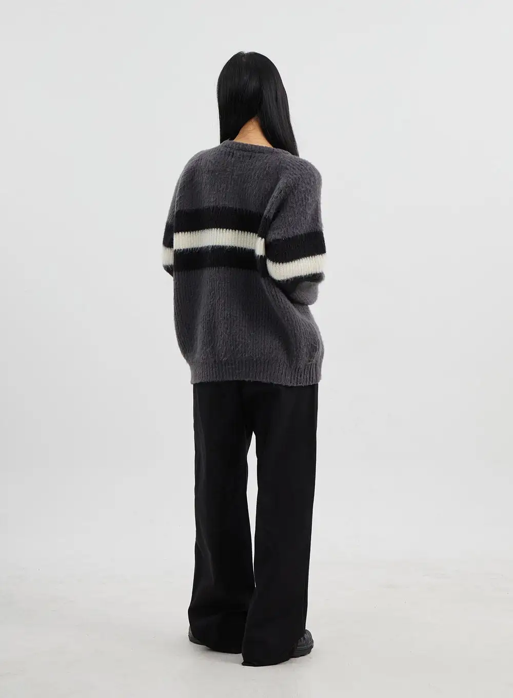 Oversized Crewneck Stripe Sweater CJ319