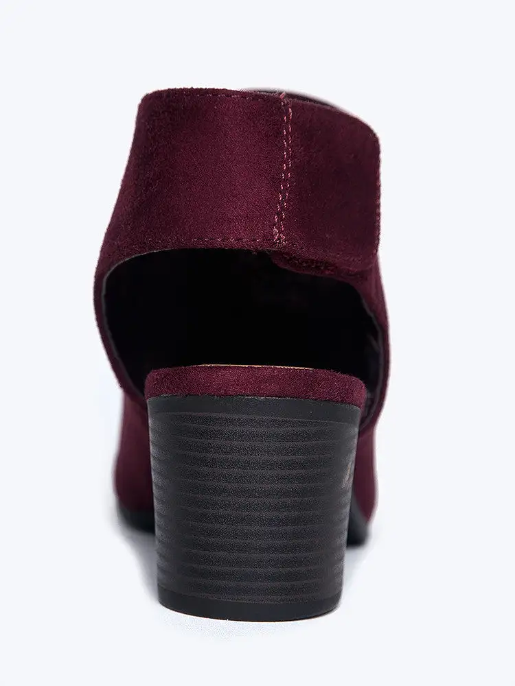 Peep Toe Low Heel Ankle Bootie