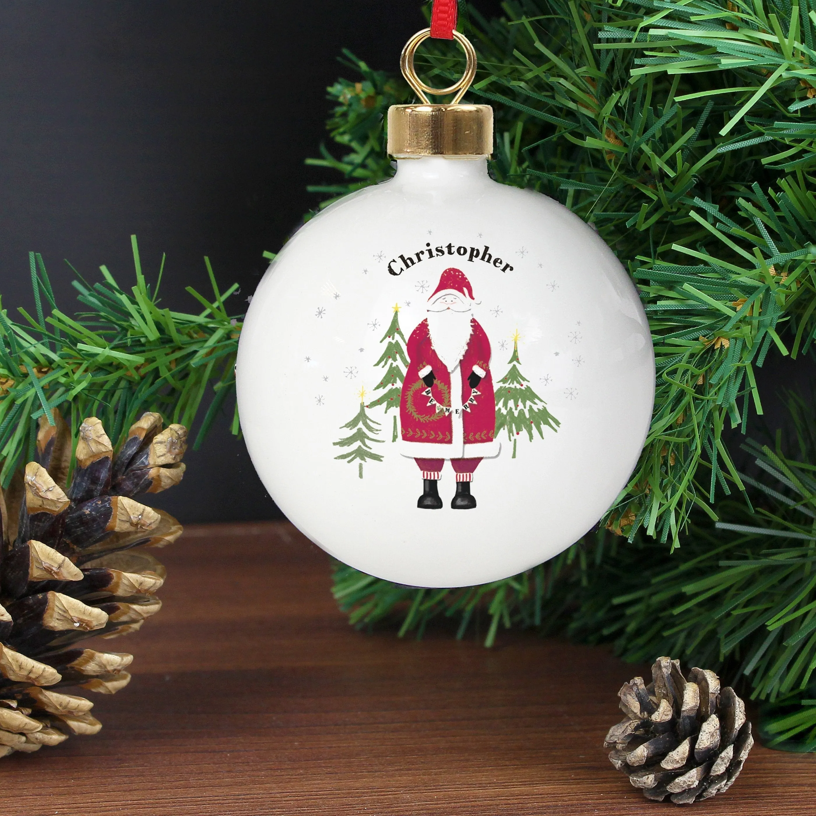 Personalised Father Christmas Bauble