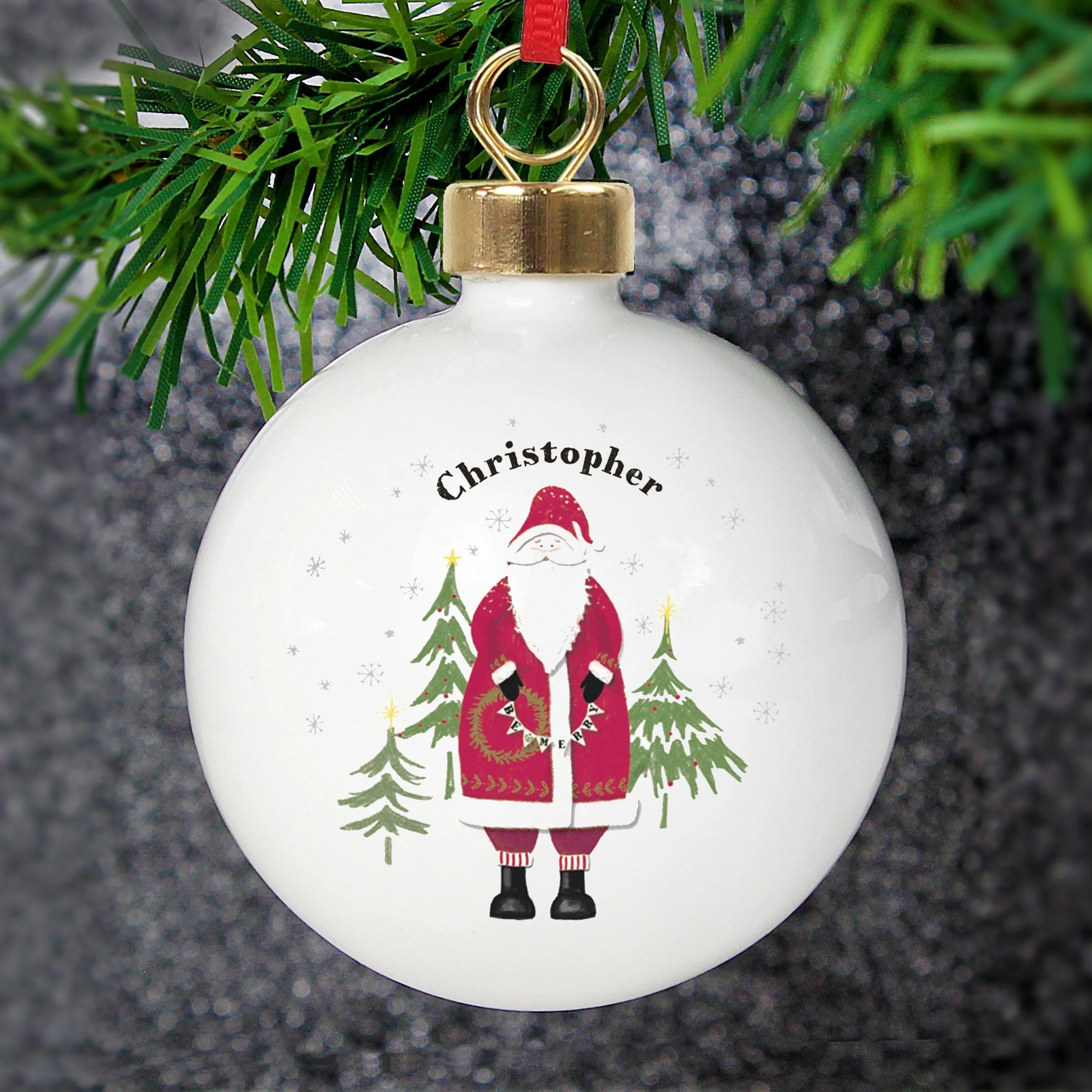 Personalised Father Christmas Bauble