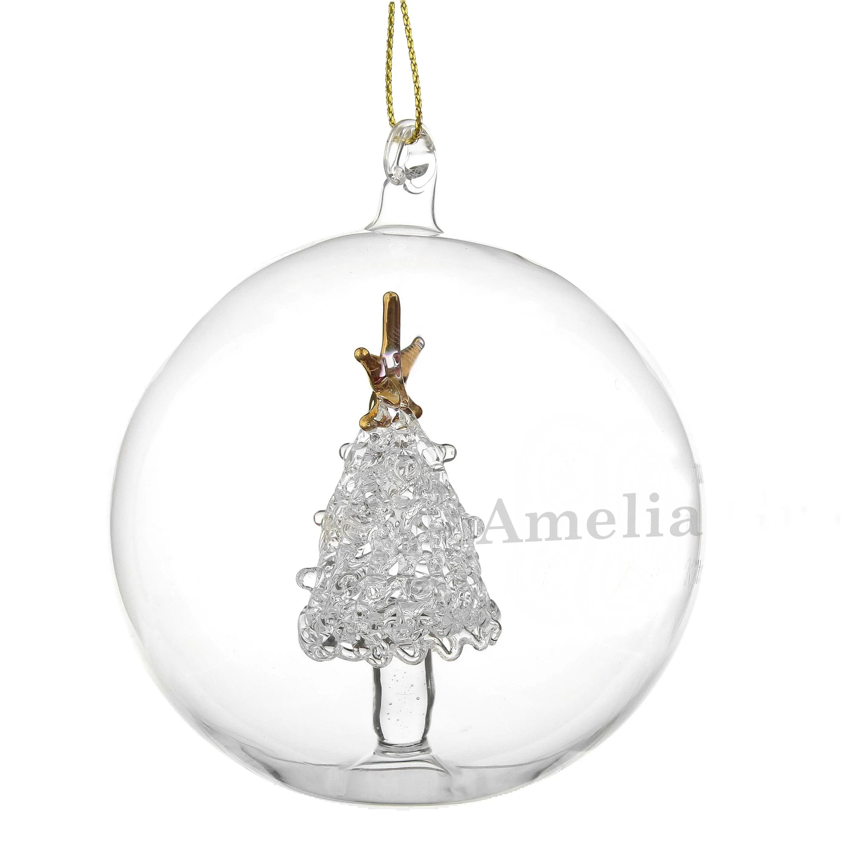 Personalised Name Only Christmas Tree Glass Bauble