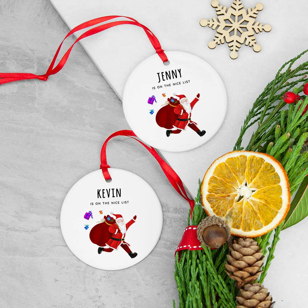 Personalised Playful Santa Christmas Ornament