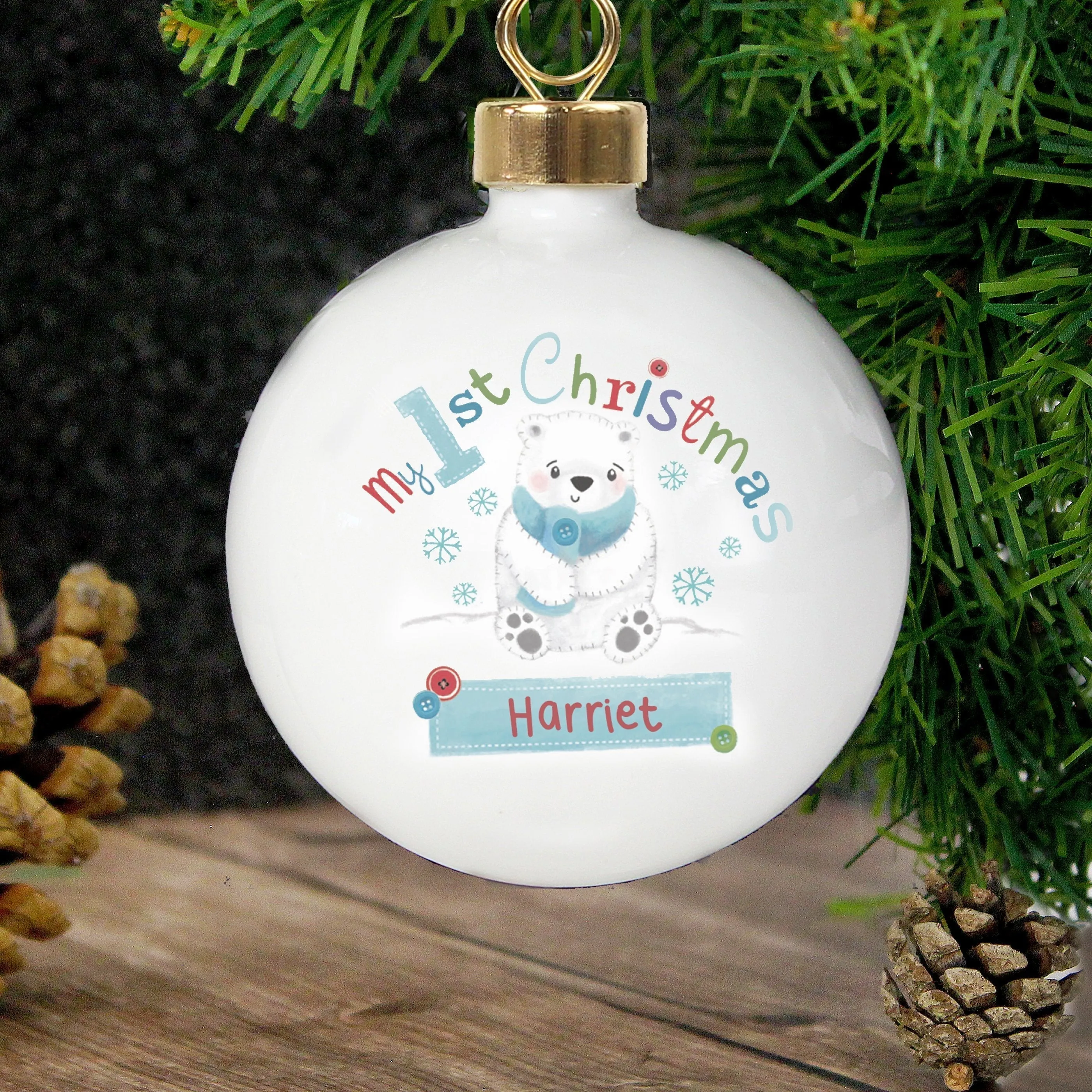 Personalised Polar Bear My 1st Chistmas Bauble