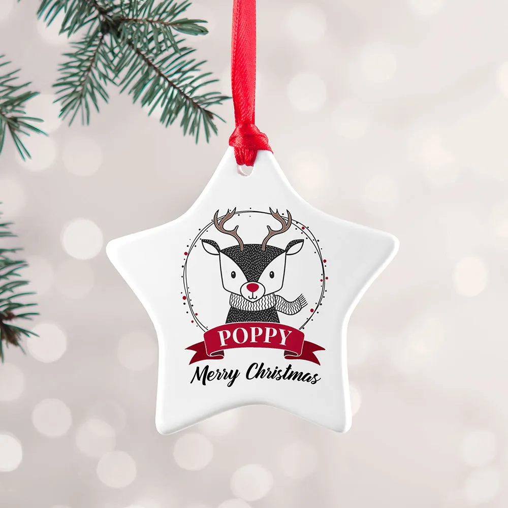 Personalised Reindeer Christmas Decoration