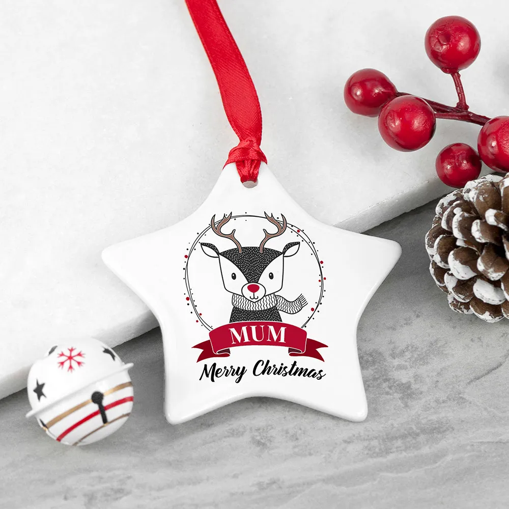 Personalised Reindeer Christmas Decoration