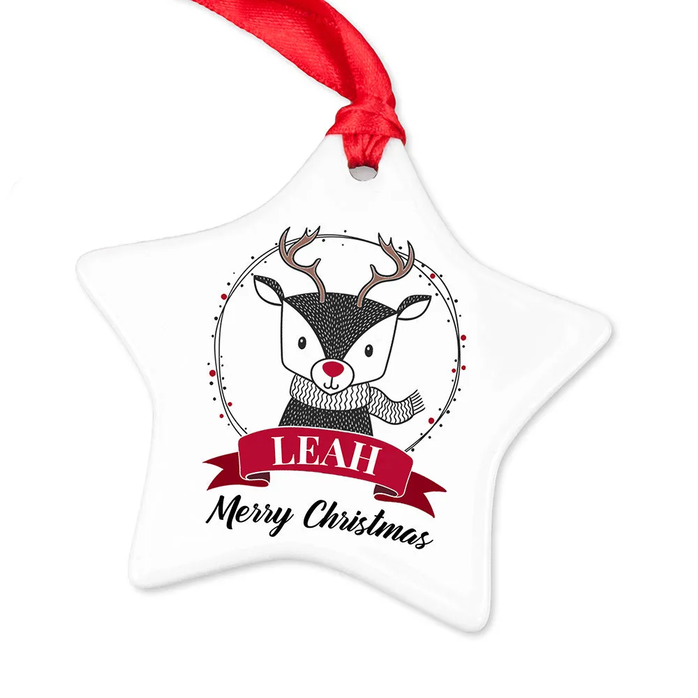 Personalised Reindeer Christmas Decoration