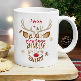 Personalised Rudolph the Red-Nosed Reindeer Mug