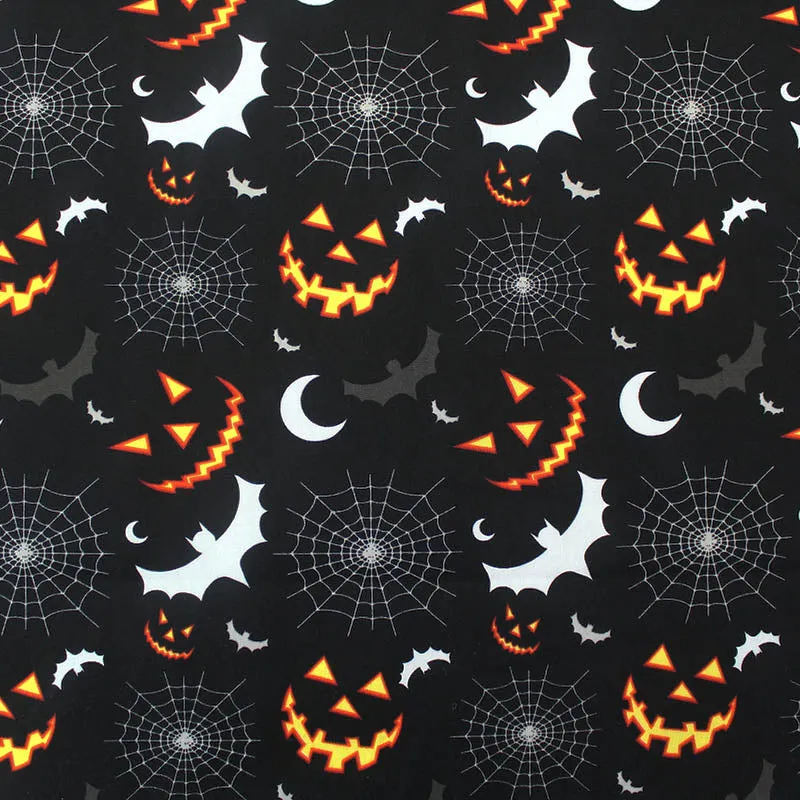 Printed Black Halloween Cotton - Spooky, Huh?