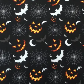 Printed Black Halloween Cotton - Spooky, Huh?