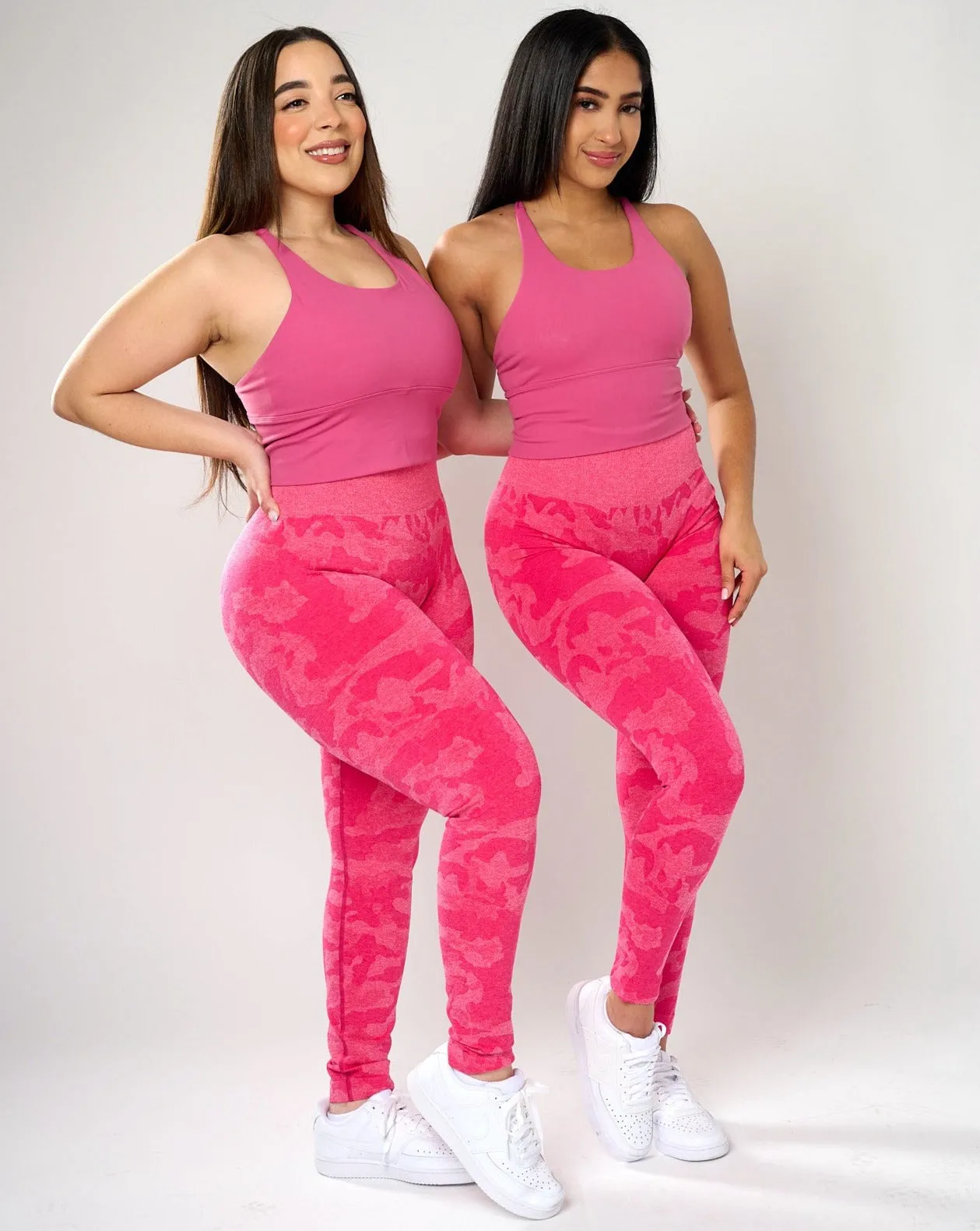 Rita Camo Seamless Leggings - Fuchsia