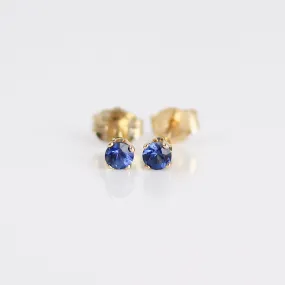 Round Blue Sapphire Studs