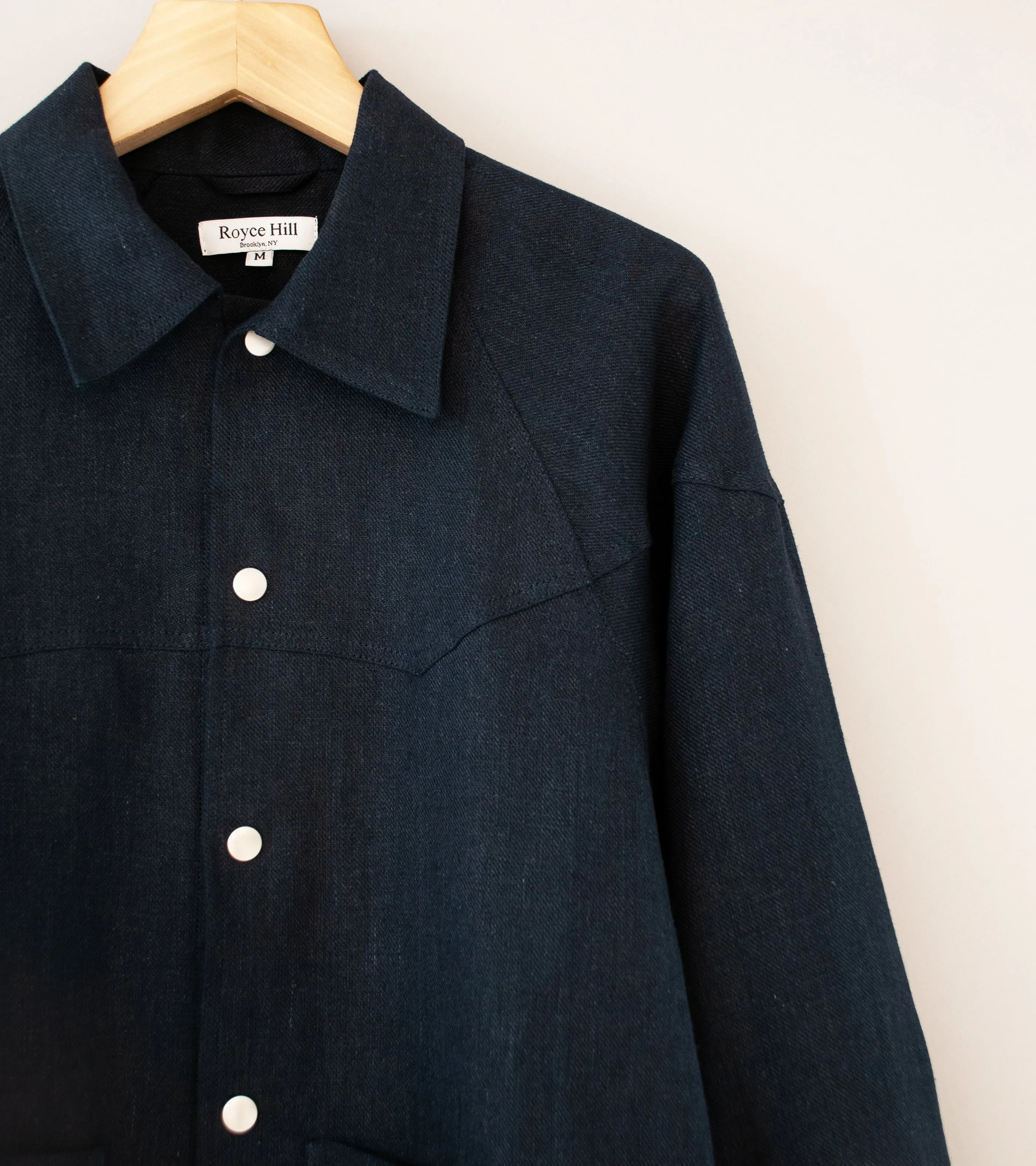 Royce Hill ‘Paneled Snap Jacket’ (Dark Navy Linen Twill)