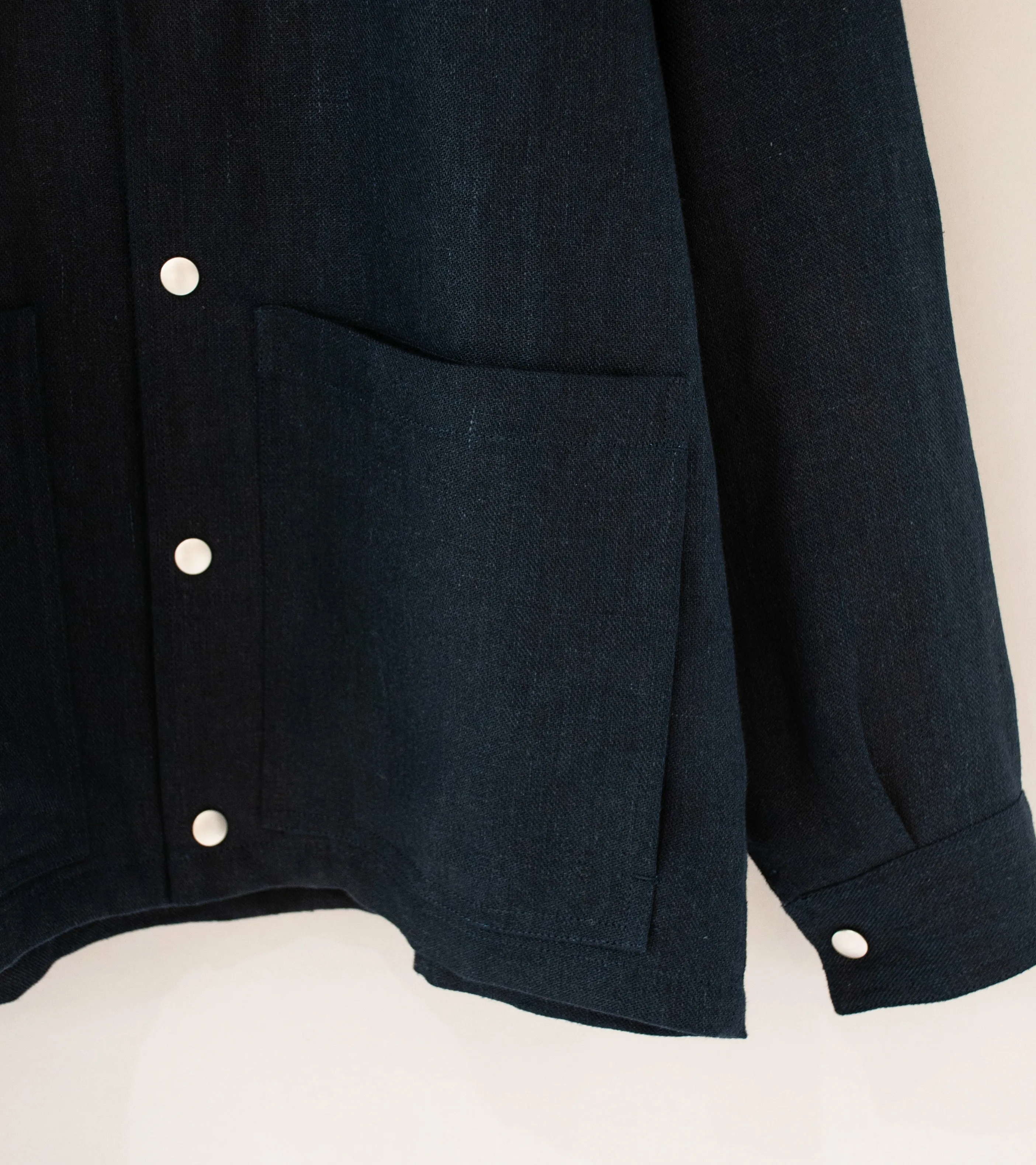 Royce Hill ‘Paneled Snap Jacket’ (Dark Navy Linen Twill)