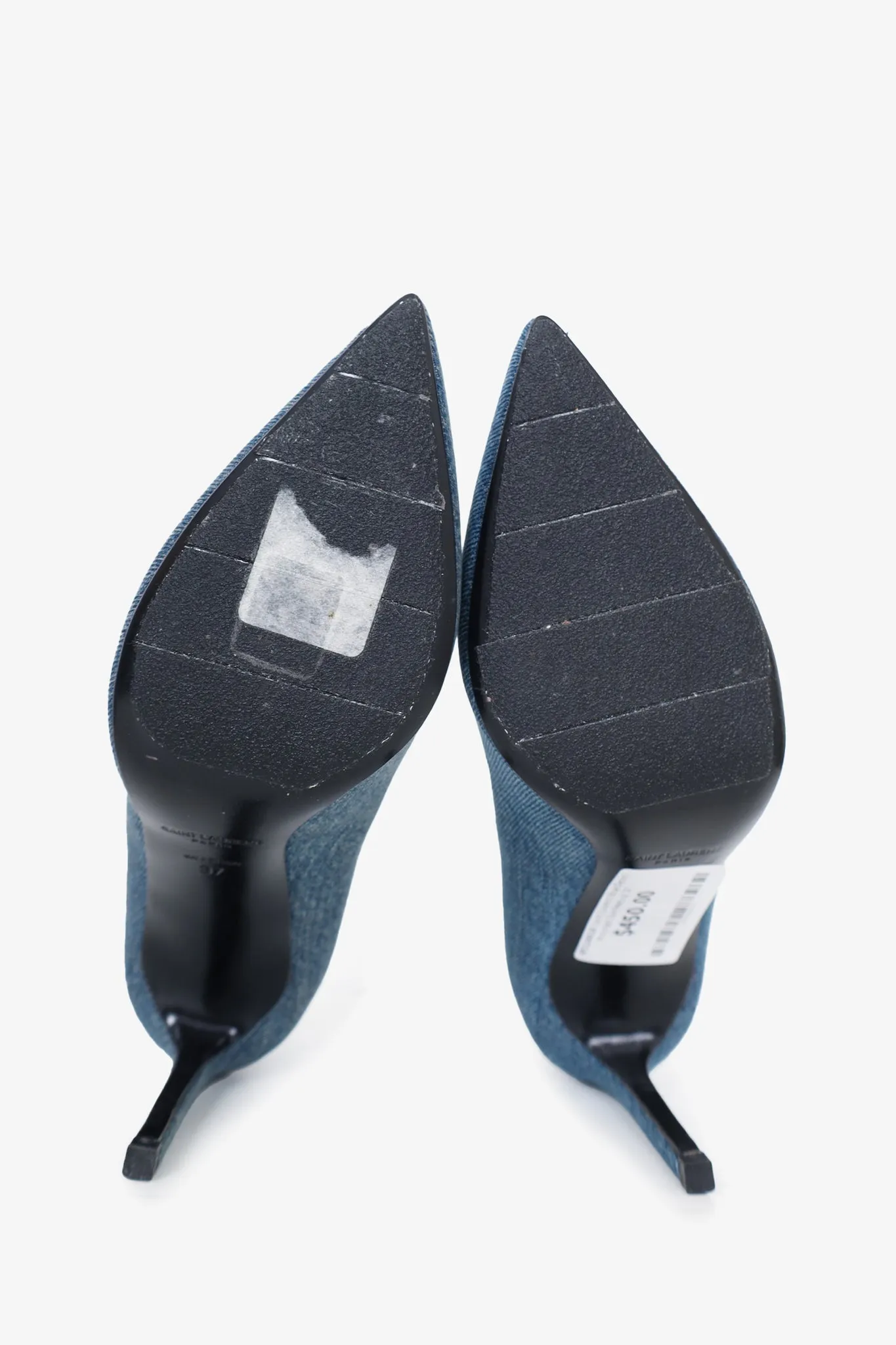 Saint Laurent Blue Denim Pointed Toe Heels Size 37