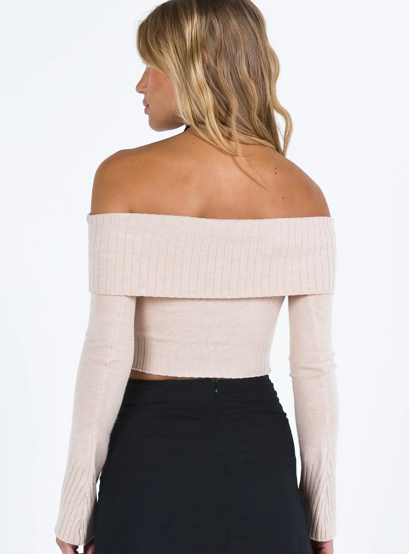 Savani Off The Shoulder Top Beige