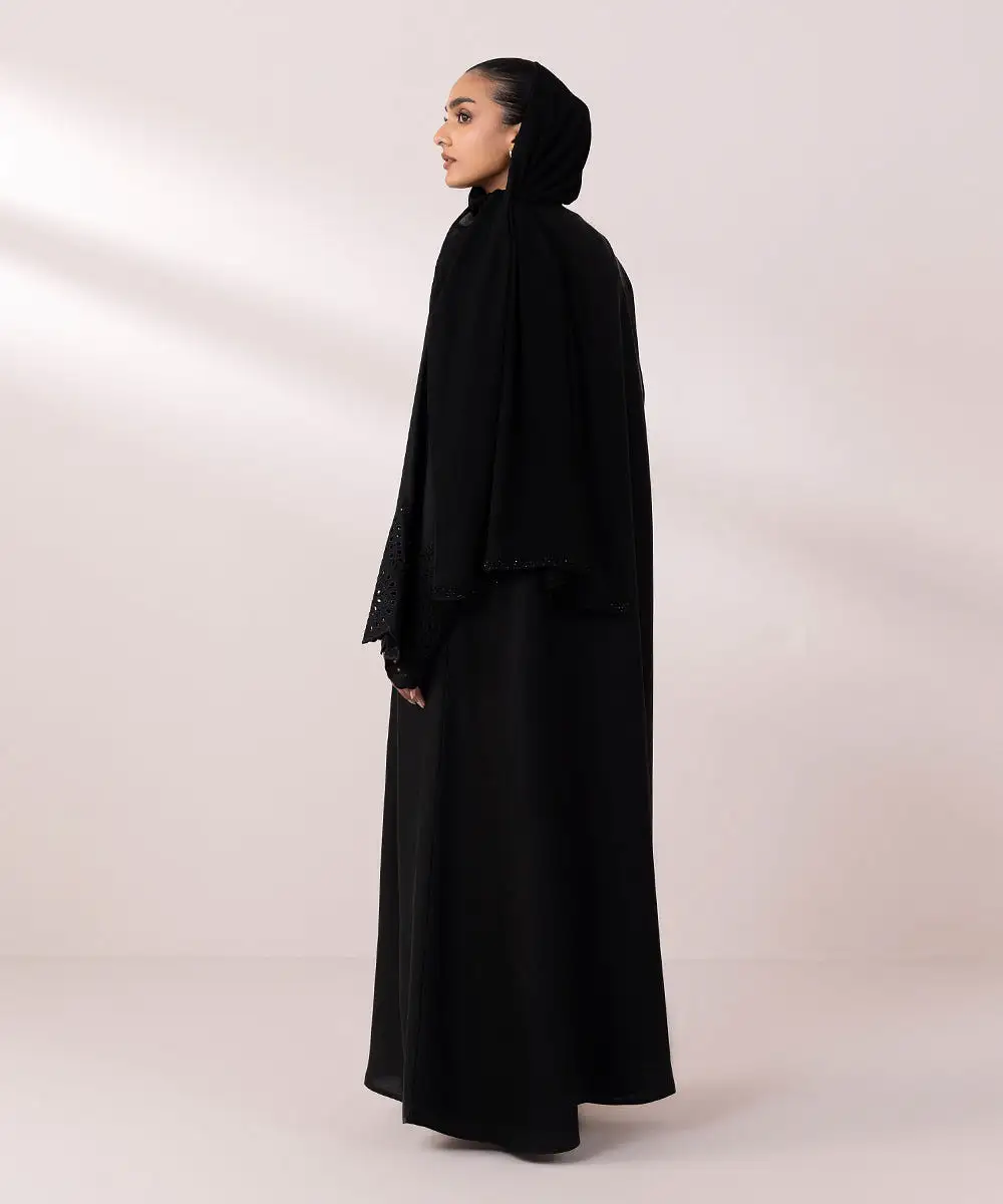 Schiffli Embroidered Abaya Set