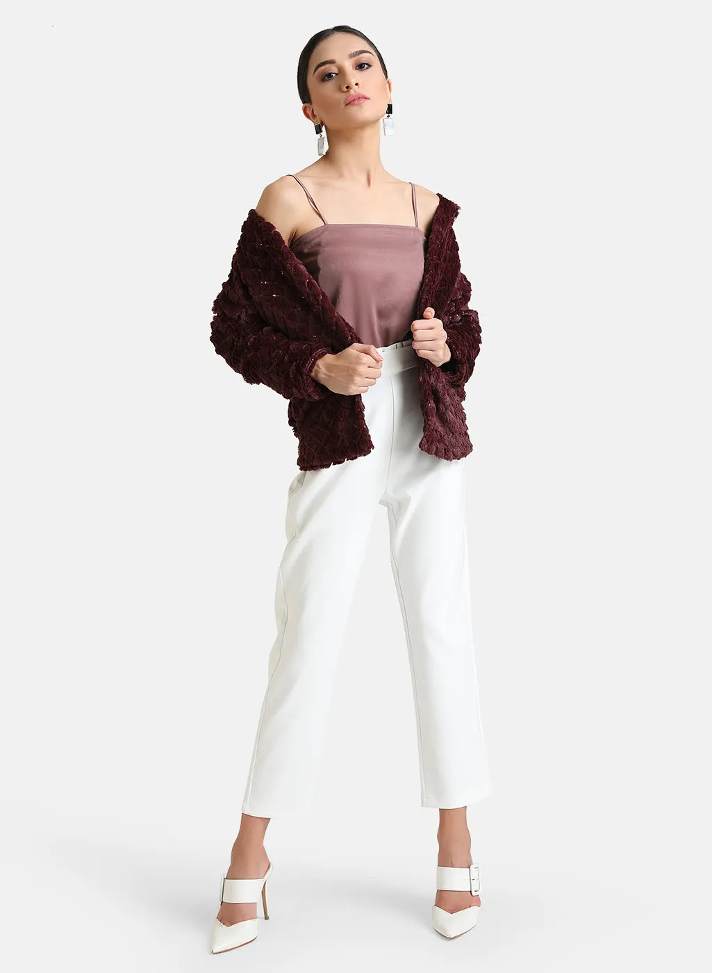 Sequin Detailed Fur Jacket