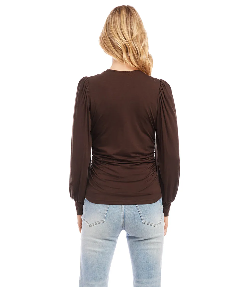 Shirred V-Neck Top