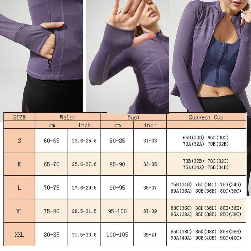 Slim Fit Jacket for Women Fitness Workout Gym Top