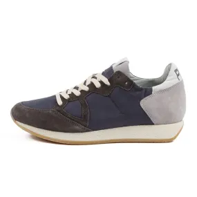 SNEAKER MONACO VINTAGE IN NYLON E PELLE SCAMOSCIATA Uomo Gris Antracite