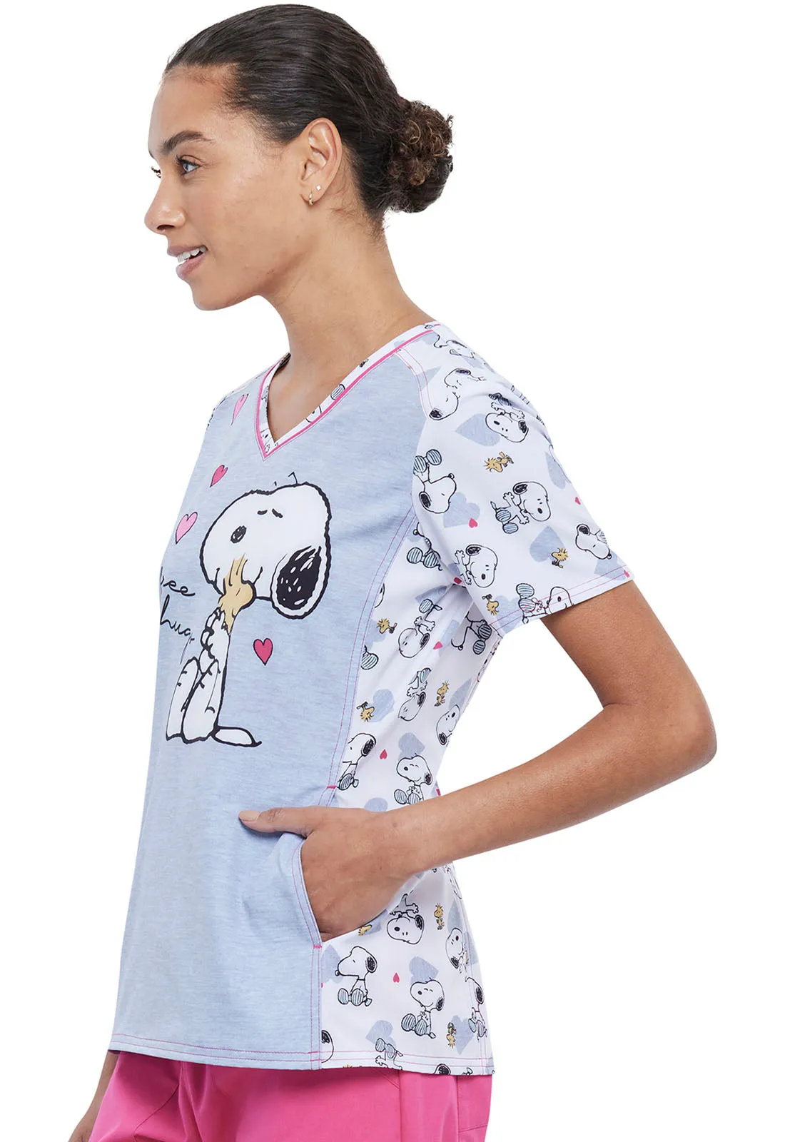 Snoopy V-Neck Top in Free Hugs