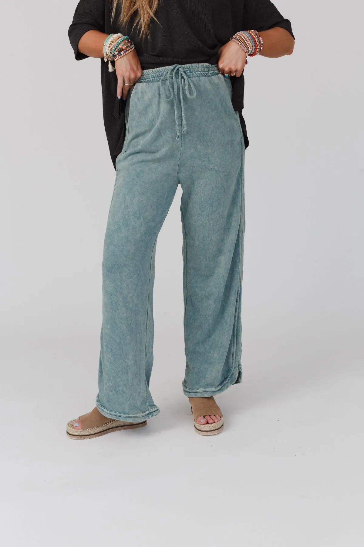 So Comfy Wide Leg Pant Full Length - Teal