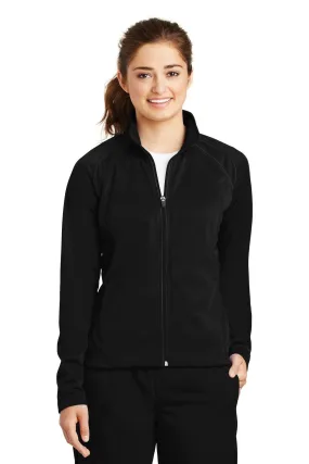 Sport-Tek Ladies Tricot Track Jacket LST90 Black/Black