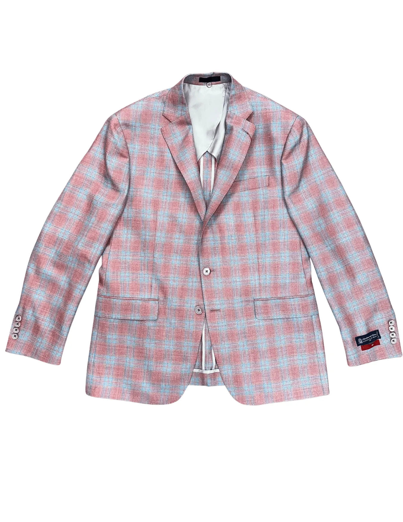 TailoRED Mens Coral Plaid Sports Coat