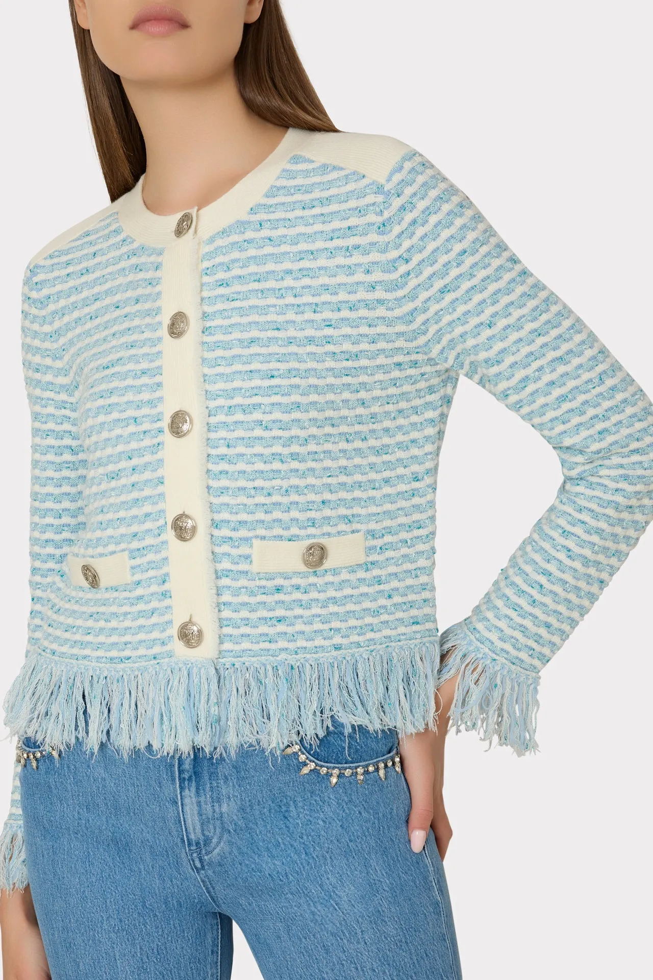 Textured Fringe Cardigan Jacket