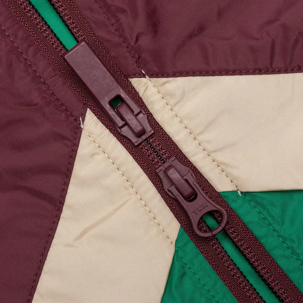 Track Jacket - Camel/Maroon/Green