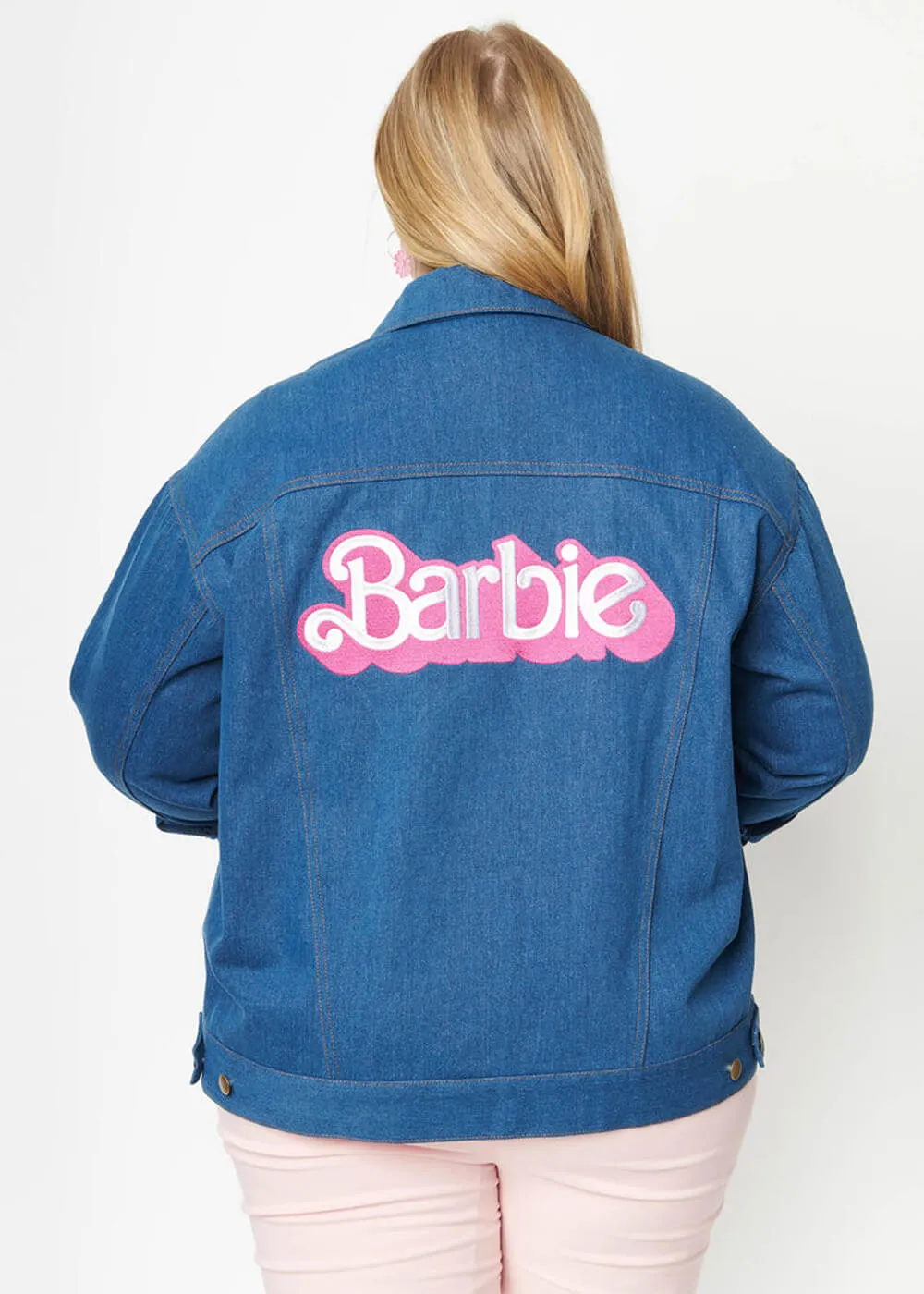 Unique Vintage x Barbie Logo Kerstie Jean Jacket Jacket Blue