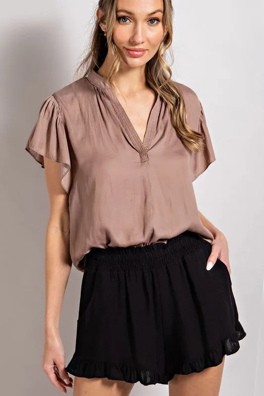 V-Neck Blouse Top