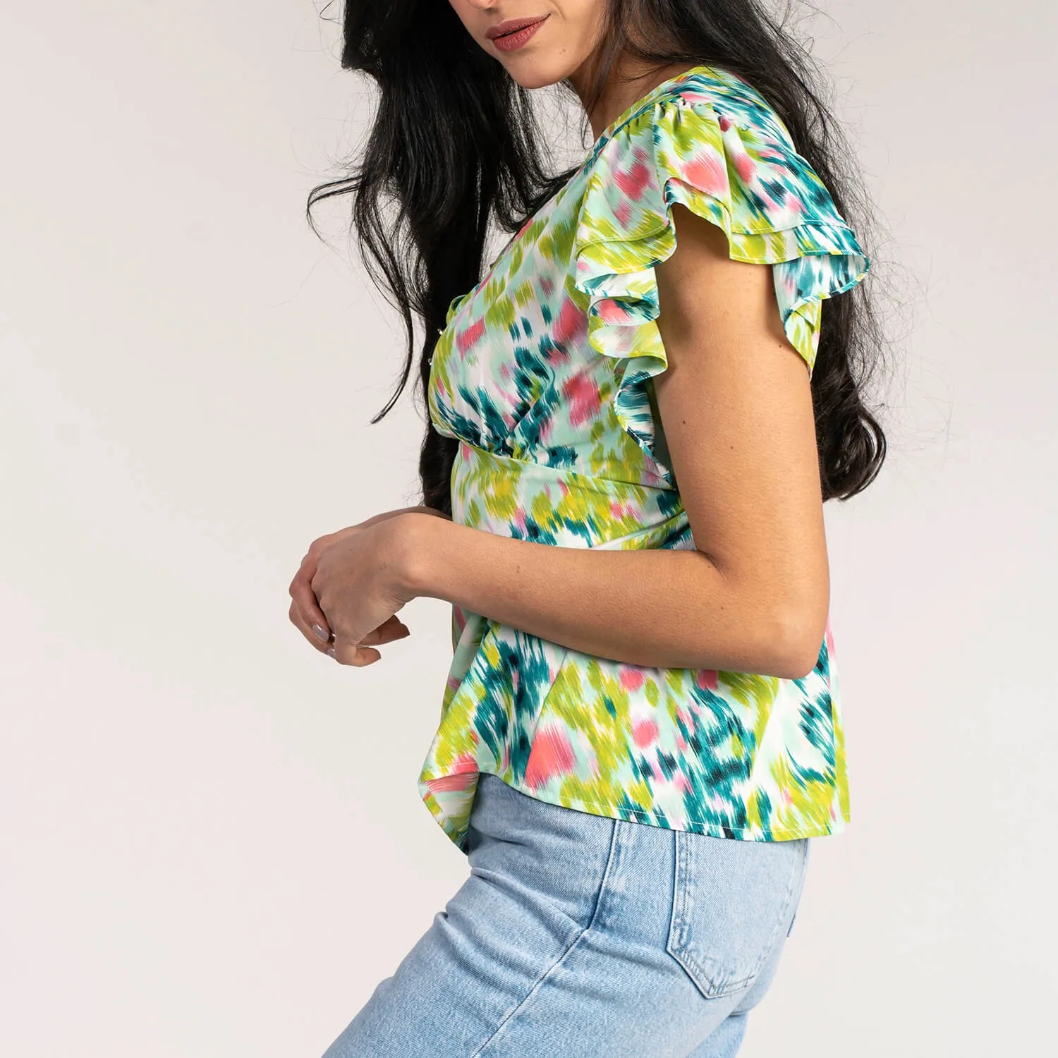 V Neck Chiffon Top