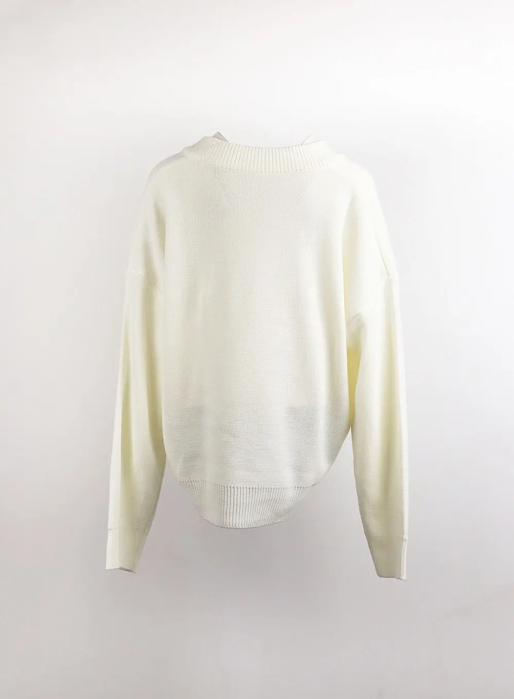 V-Neck Knitted Long Sleeve Sweater OJ419