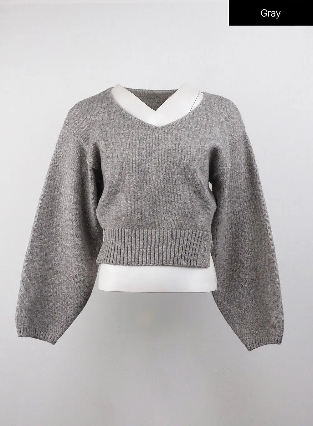 V-Neck Solid Sweater OJ411