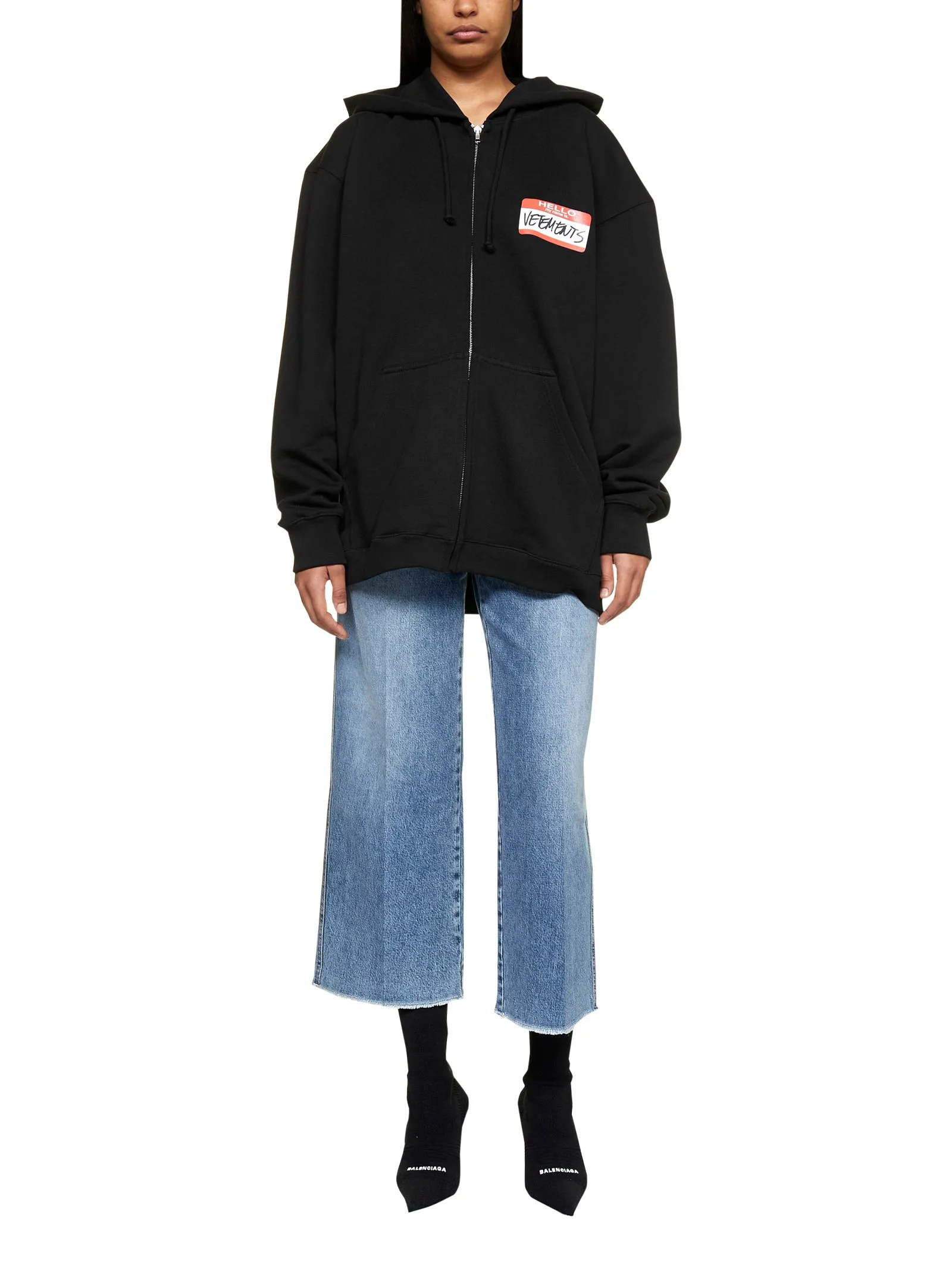 Vetements Logo Patch Zipped Hoodie