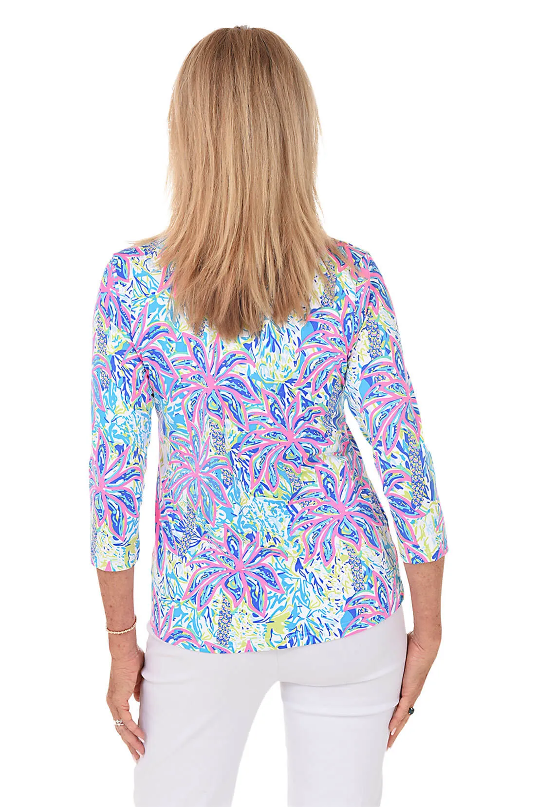 Vibrant Palms Classic UPF50+ V-Neck Top