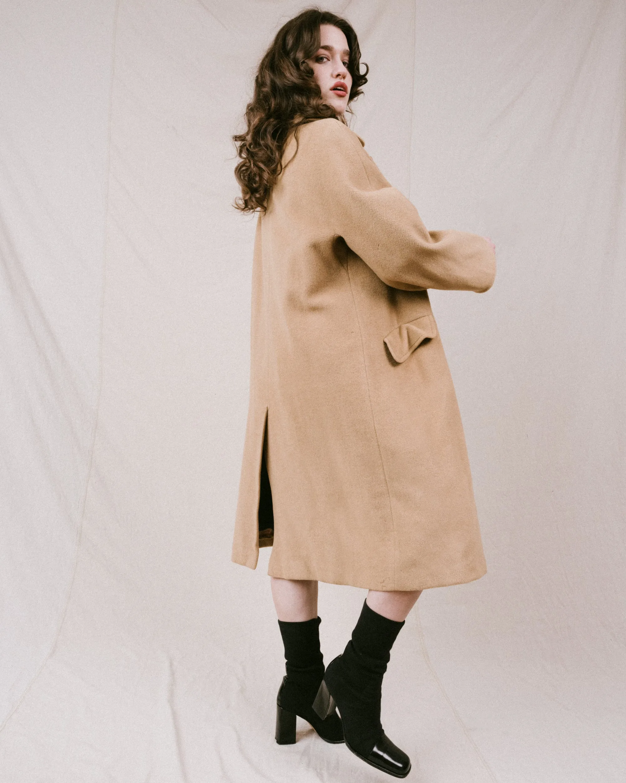 Vintage Camel Wool Coat (S/M)