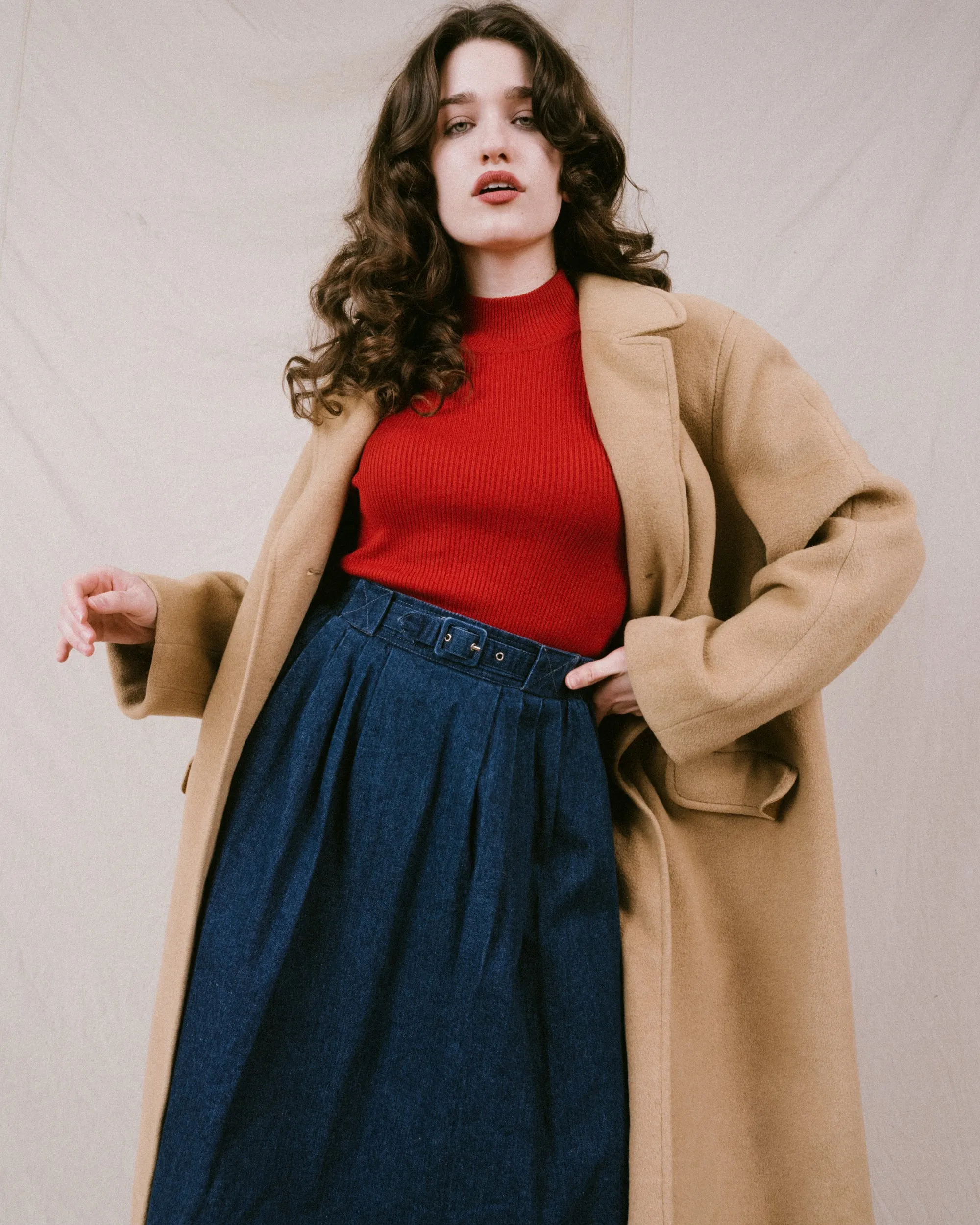 Vintage Camel Wool Coat (S/M)