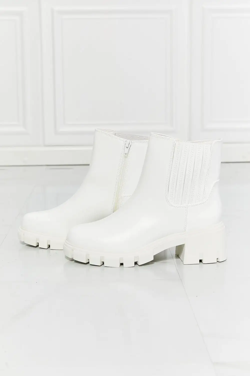 What It Takes Lug Sole Chelsea Boots in White