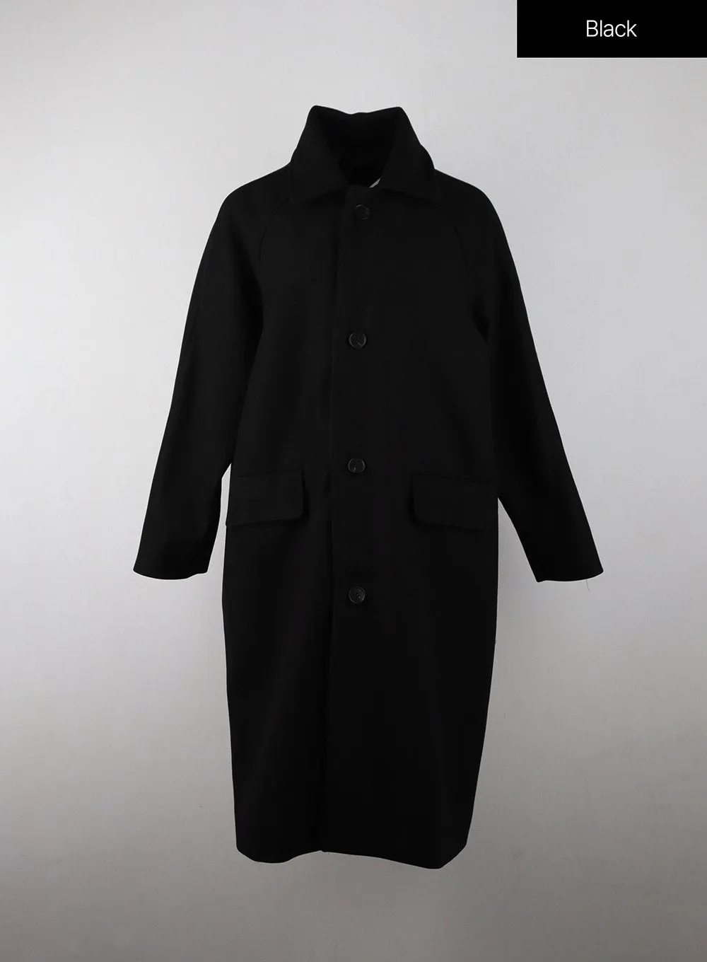 Wide Collar Buttoned Trench Coat IJ403