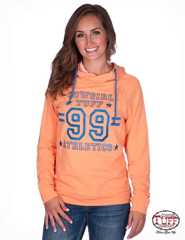 Women's Cowgirl Tuff - Coral Hoodie