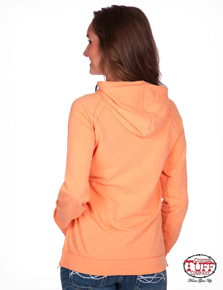 Women's Cowgirl Tuff - Coral Hoodie