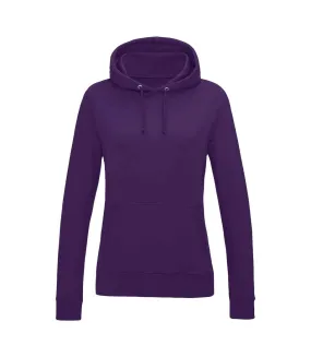 Womens/ladies girlie college hoodie purple Awdis