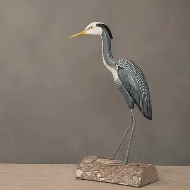 Wooden Great Blue Heron - Medium 14