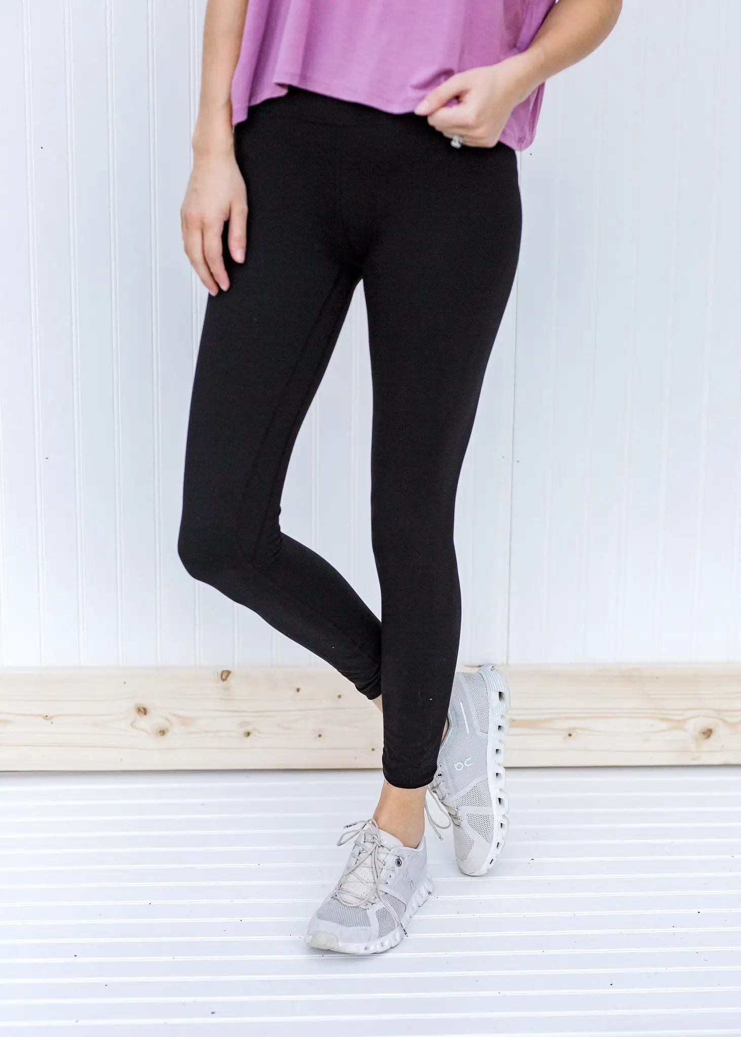 X Athleisure Black Two Line Stitch Leggings