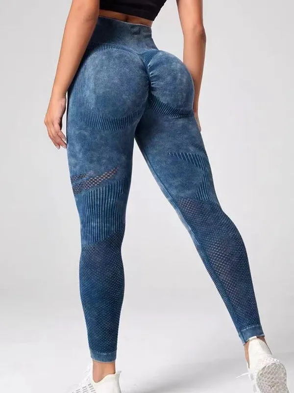 ZASUWA Female Denim Scrunch Bum Quick-dry Seamless Leggings